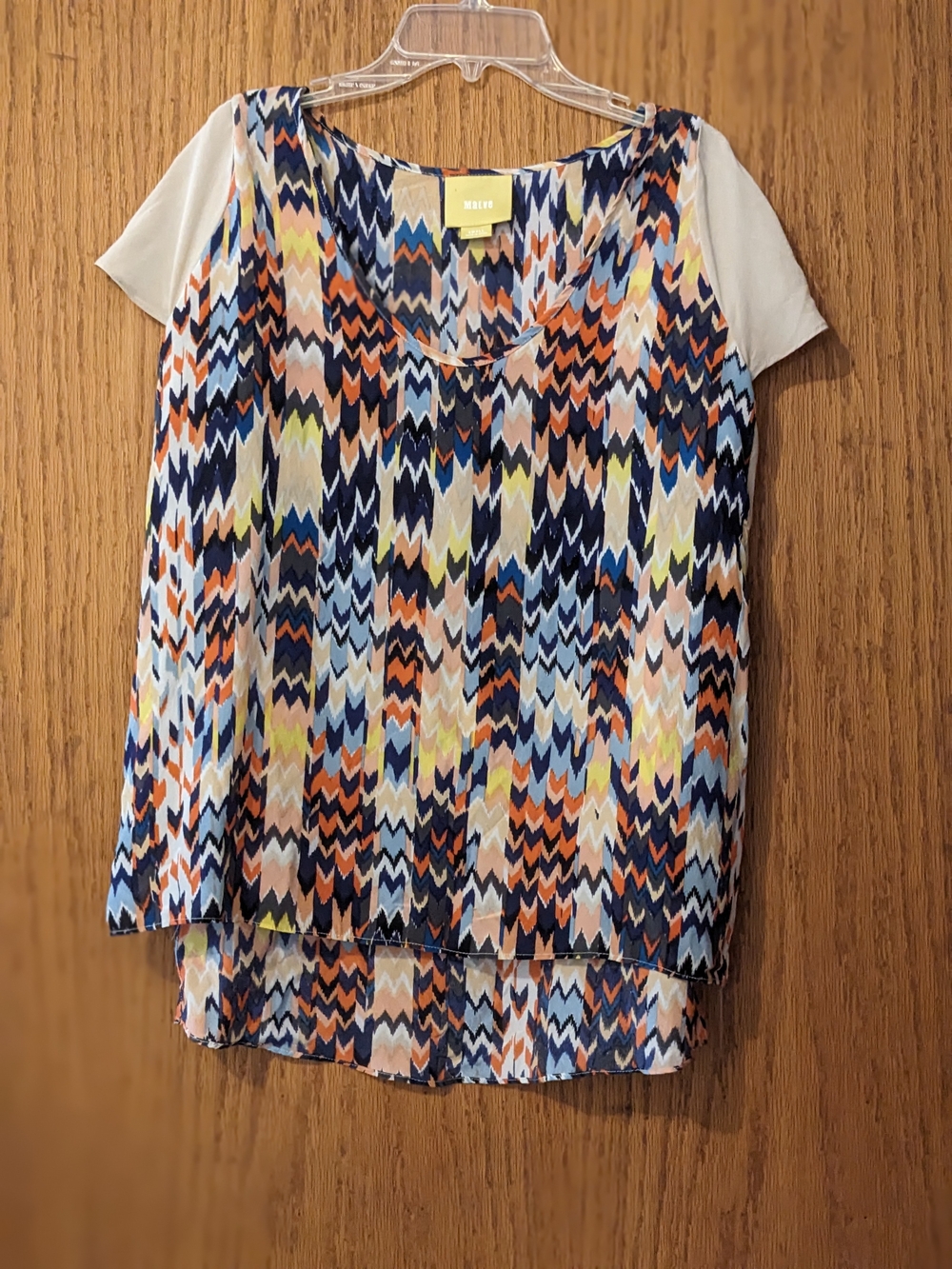 Maeve Grafica Silk Chevron Blouse